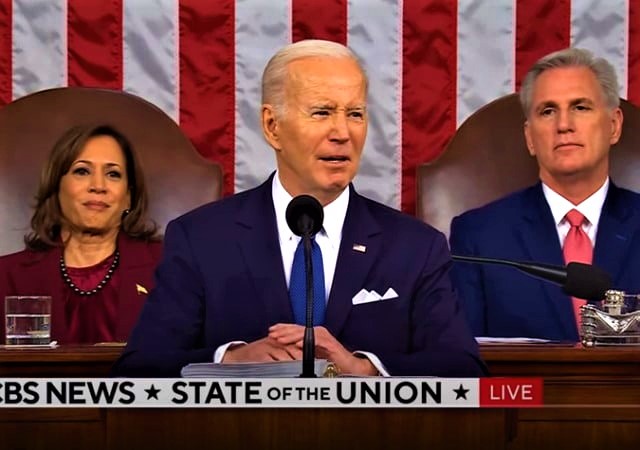 Lying Biden at the SOTU address Blank Meme Template