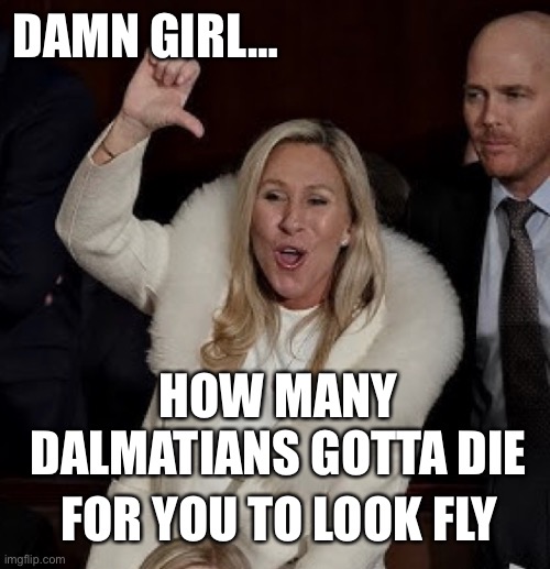 MTG | DAMN GIRL…; HOW MANY DALMATIANS GOTTA DIE; FOR YOU TO LOOK FLY | image tagged in mtg | made w/ Imgflip meme maker