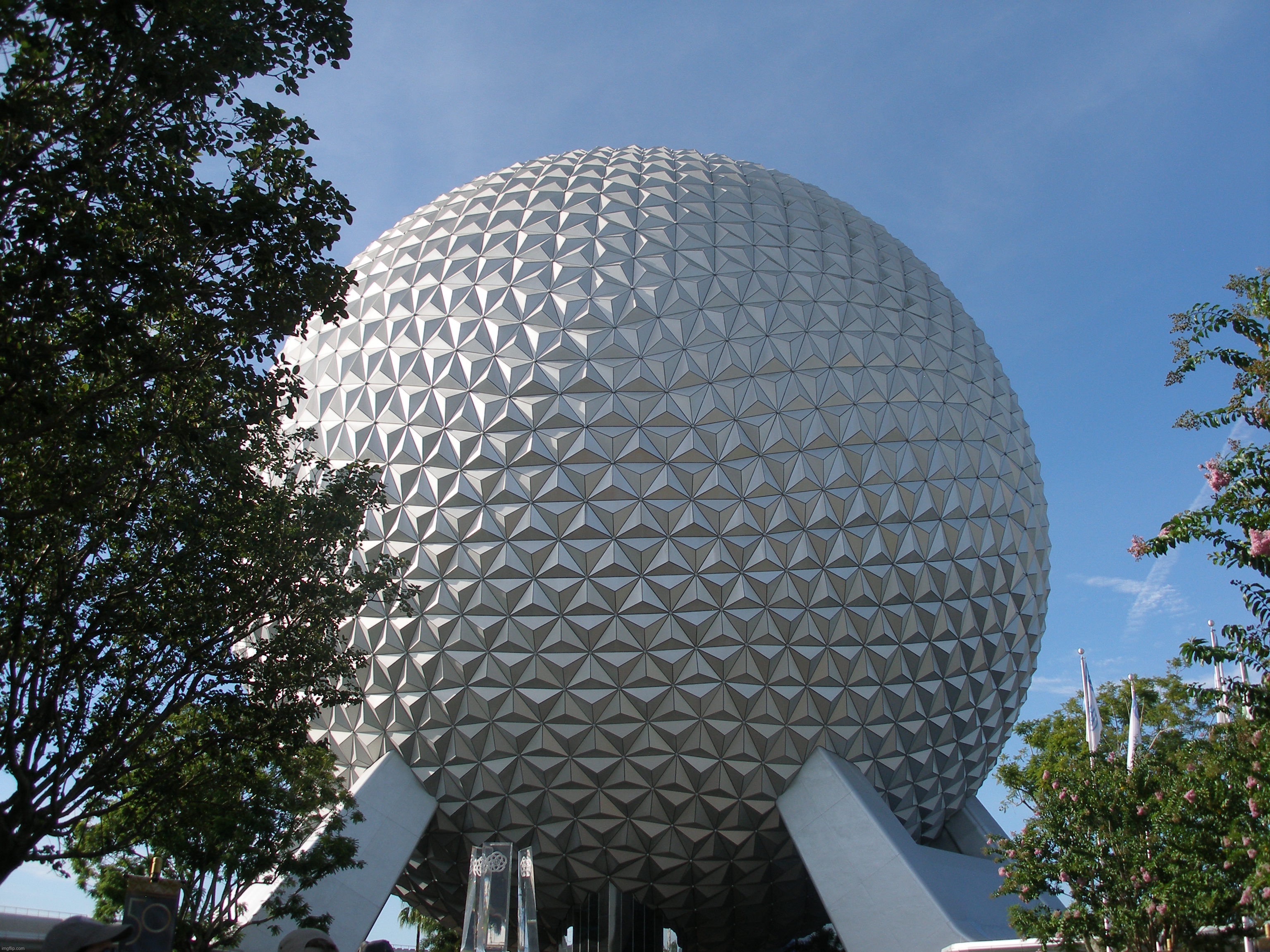 A picture of the Epcot Ball that I took when I went to Disney World back in August of last year | image tagged in share your own photos | made w/ Imgflip meme maker