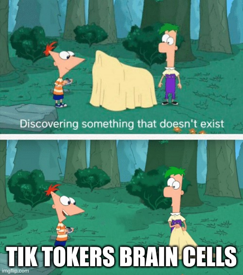 Discovering something that doesn't exist | TIK TOKERS BRAIN CELLS | image tagged in discovering something that doesn't exist | made w/ Imgflip meme maker
