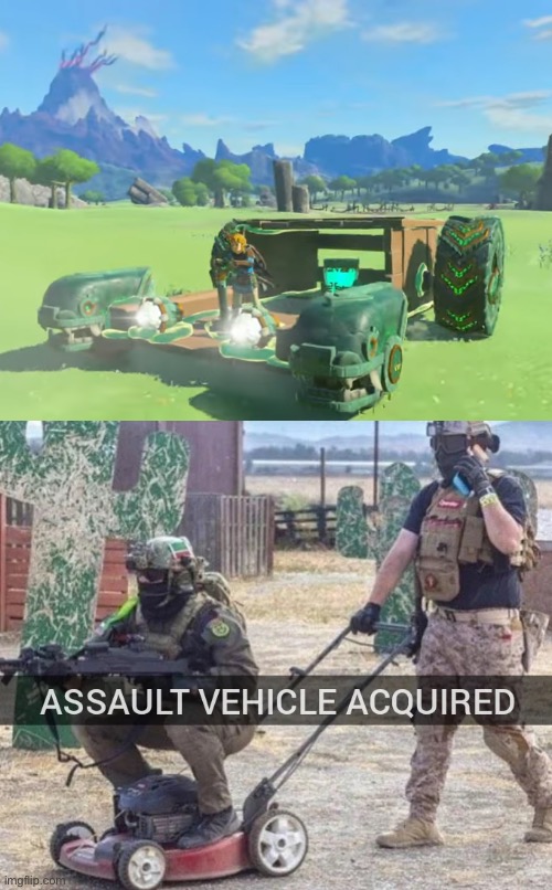 BOTW Assault Vehicle | image tagged in zelda,botw,legend of zelda,the legend of zelda,zelda cdi,nintendo | made w/ Imgflip meme maker