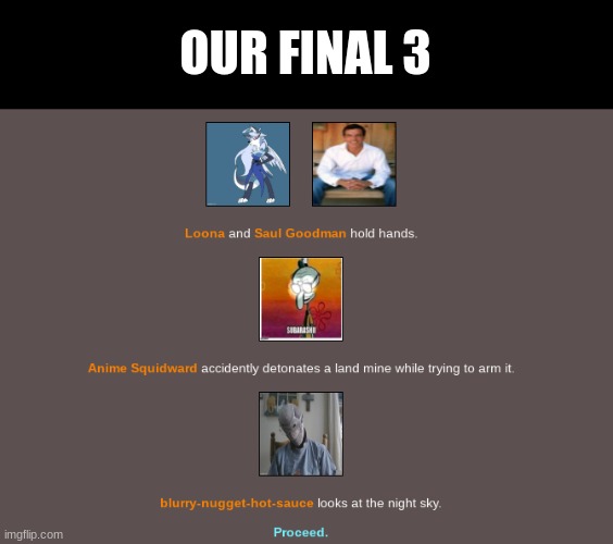 Corrupt note: Don't hold his hand | OUR FINAL 3 | made w/ Imgflip meme maker