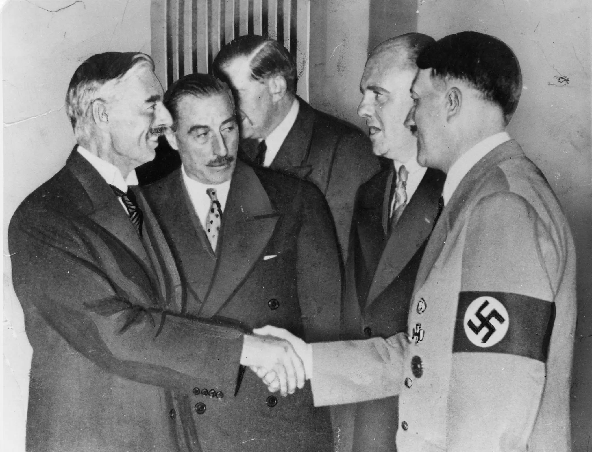 Chamberlain meets Hitler Blank Meme Template