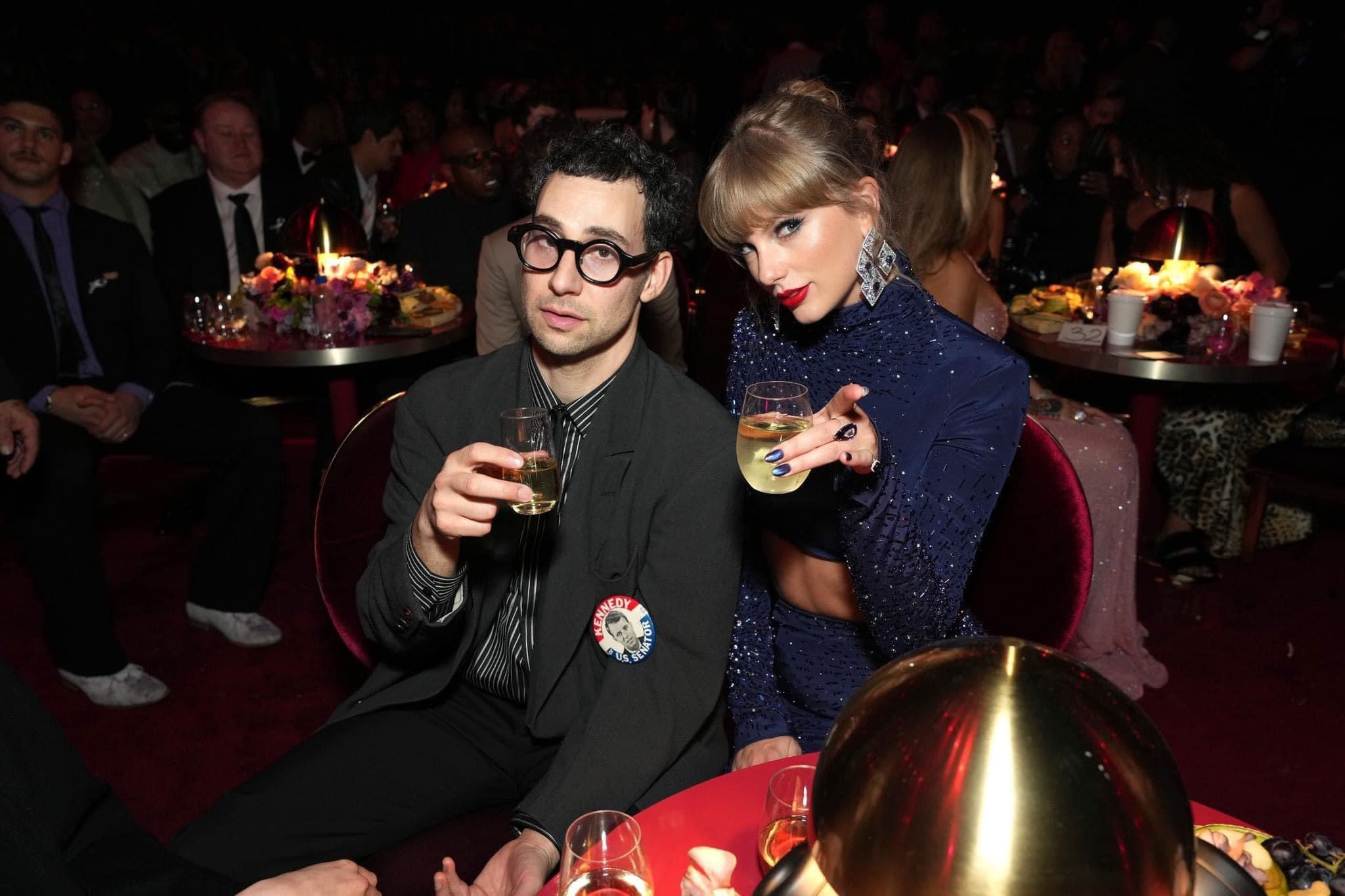 Taylor Swift and Jack Antonoff pointing Blank Meme Template