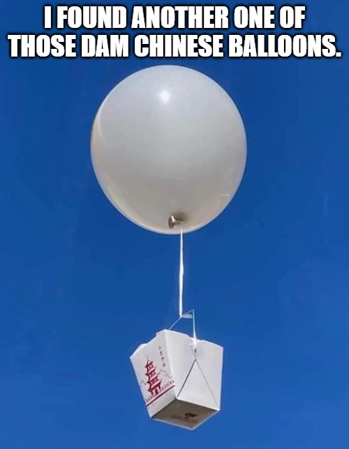 I FOUND ANOTHER ONE OF THOSE DAM CHINESE BALLOONS. | made w/ Imgflip meme maker