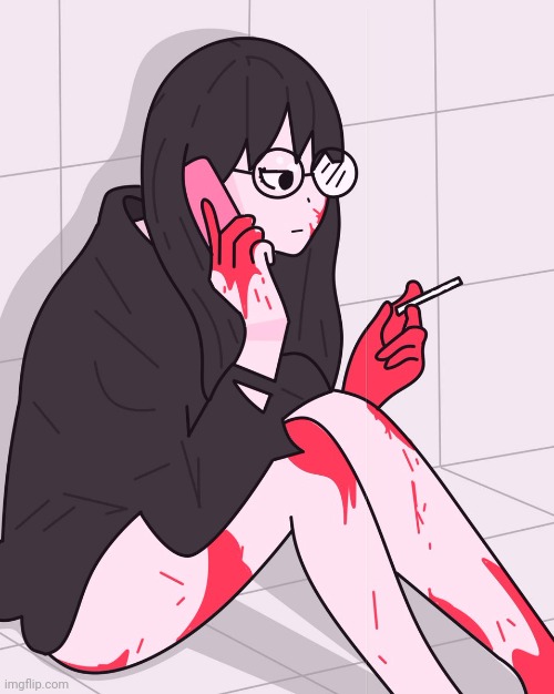 Yandere sitting down | image tagged in yandere sitting down | made w/ Imgflip meme maker