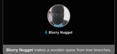High Quality Blurry-nugget makes a wooden spear Blank Meme Template