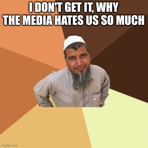 real | I DON'T GET IT, WHY THE MEDIA HATES US SO MUCH | image tagged in memes,ordinary muslim man | made w/ Imgflip meme maker