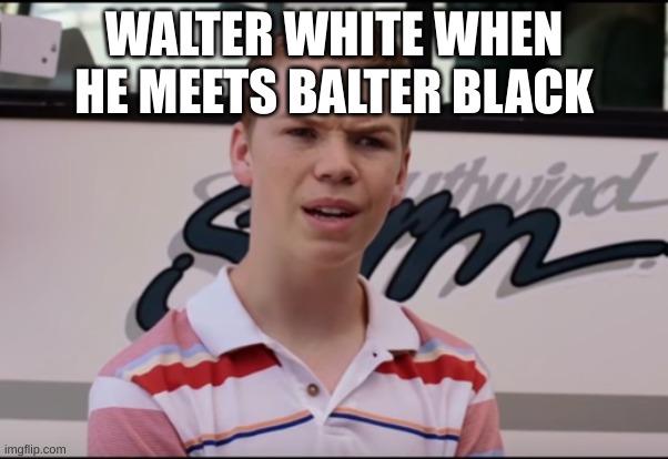 I DON't BElIve This | WALTER WHITE WHEN HE MEETS BALTER BLACK | image tagged in you guys are getting paid | made w/ Imgflip meme maker