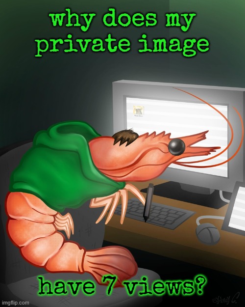 WHY DOES IT THOUGH | why does my private image; have 7 views? | image tagged in why does my back hurt | made w/ Imgflip meme maker