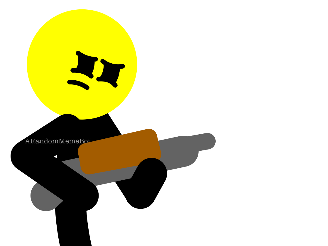 High Quality Stickman with a gun Blank Meme Template