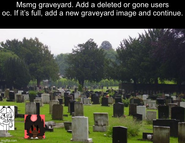 i miss ial despite the randomstuff incident | Msmg graveyard. Add a deleted or gone users oc. If it’s full, add a new graveyard image and continue. | image tagged in graveyard | made w/ Imgflip meme maker