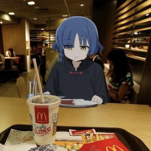 Ryo eating mc Donalds Blank Meme Template