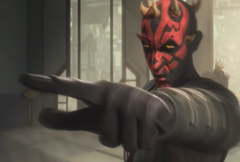 High Quality Darth Maul Challenging Vizsla to duel Blank Meme Template