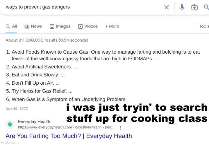 i was just tryin' to search stuff up for cooking class | made w/ Imgflip meme maker