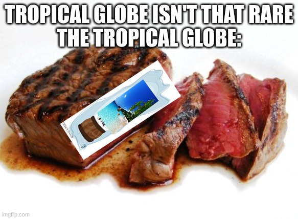 Rare Steak | TROPICAL GLOBE ISN'T THAT RARE
THE TROPICAL GLOBE: | image tagged in rare steak | made w/ Imgflip meme maker