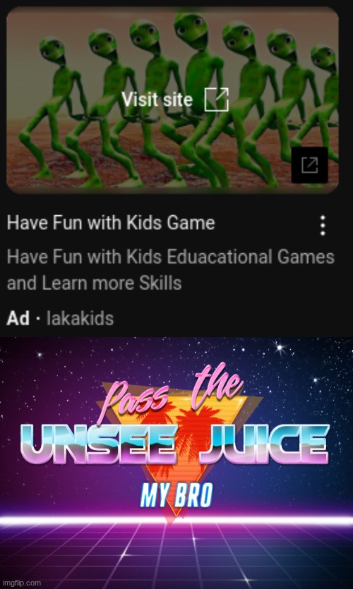 I'm starting to think half of the ads I see are created on purpose | image tagged in pass the unsee juice my bro | made w/ Imgflip meme maker