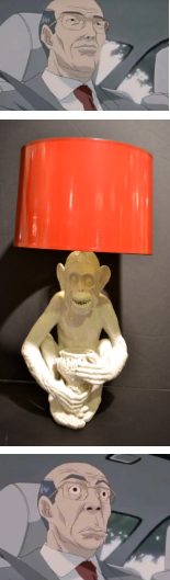 Weird Lamp With Surprised Anime Old Man Blank Meme Template