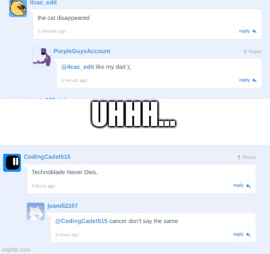 cursed scratch comments | UHHH... | image tagged in scratch,cursed,barney will eat all of your delectable biscuits | made w/ Imgflip meme maker