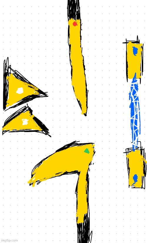 Four Weapons art I made in 10 minutes during a car ride on my phone | image tagged in art | made w/ Imgflip meme maker