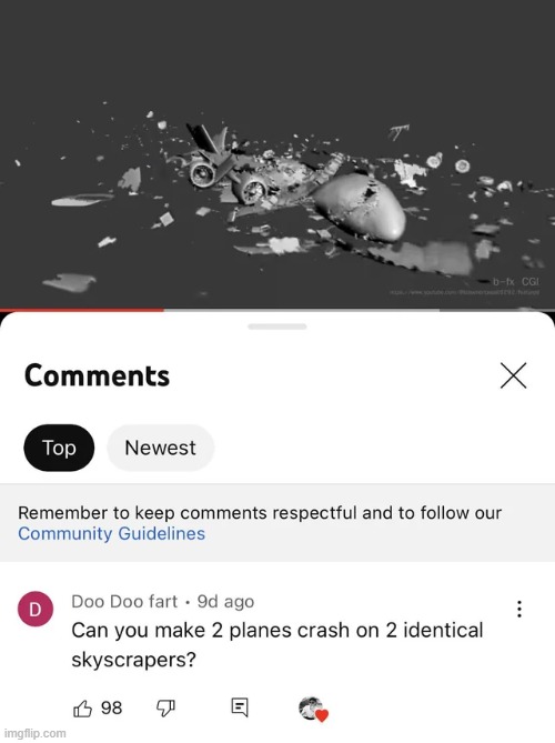 Cursed_Crash Simulation | image tagged in memes,youtube,dark humor,cursed,comments,plane crash | made w/ Imgflip meme maker