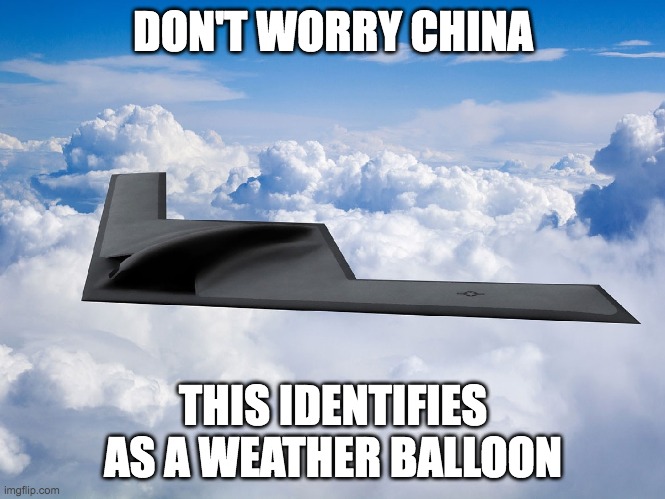 B21 Weather Balloon | DON'T WORRY CHINA; THIS IDENTIFIES AS A WEATHER BALLOON | image tagged in balloon | made w/ Imgflip meme maker