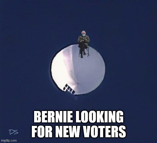 BERNIE LOOKING FOR NEW VOTERS | made w/ Imgflip meme maker