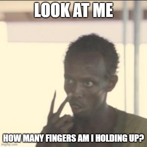 Count | LOOK AT ME; HOW MANY FINGERS AM I HOLDING UP? | image tagged in memes,look at me | made w/ Imgflip meme maker