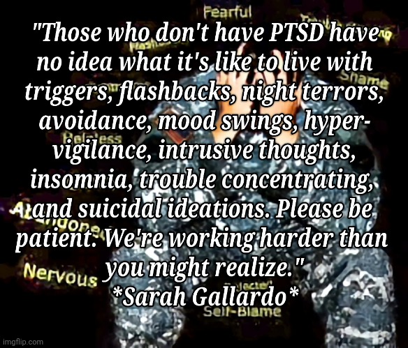 PTSD | image tagged in ptsd,compassion,help | made w/ Imgflip meme maker