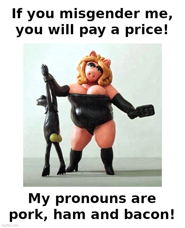 Miss Piggy's Pronouns | image tagged in miss piggy,pronouns,pork,ham,bacon | made w/ Imgflip meme maker