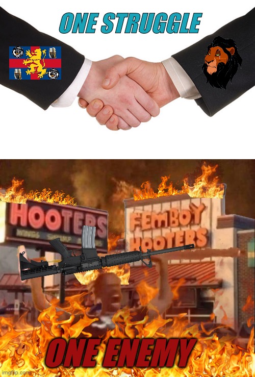 ONE ENEMY ONE STRUGGLE | image tagged in business handshake | made w/ Imgflip meme maker