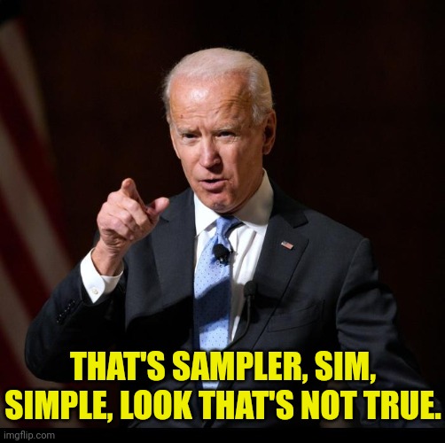 THAT'S SAMPLER, SIM, SIMPLE, LOOK THAT'S NOT TRUE. | made w/ Imgflip meme maker