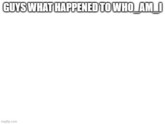 Blank White Template | GUYS WHAT HAPPENED TO WHO_AM_I | image tagged in blank white template | made w/ Imgflip meme maker