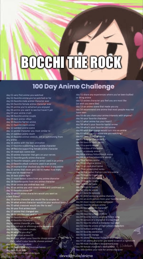 Day 66: I play guitar | BOCCHI THE ROCK | image tagged in bocchi,100 day anime challenge | made w/ Imgflip meme maker
