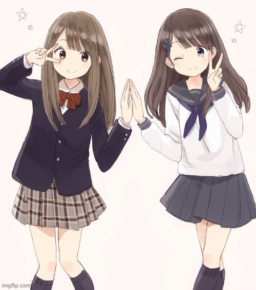 japanese schoolgirl friendship | image tagged in japanese schoolgirl friendship | made w/ Imgflip meme maker