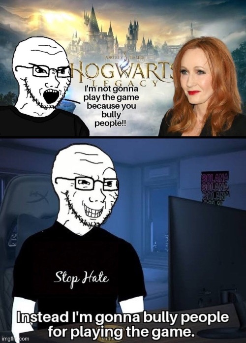 image tagged in hogwarts,repost,soyjack,gaming,memes,funny | made w/ Imgflip meme maker