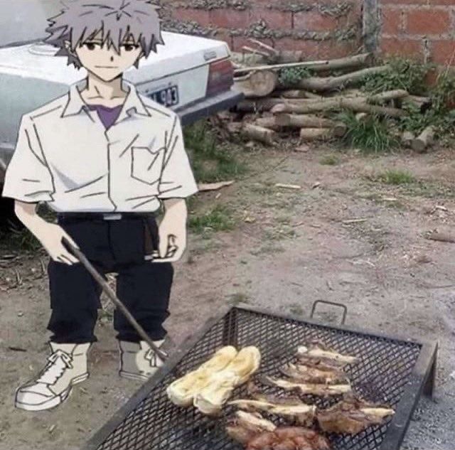 High Quality He is grilling Blank Meme Template