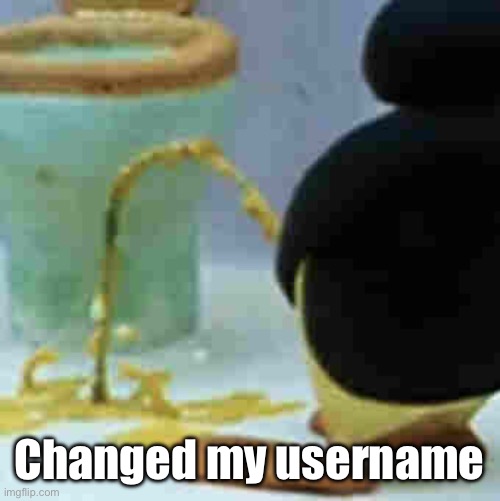 Pingu Pissing | Changed my username | image tagged in pingu pissing | made w/ Imgflip meme maker