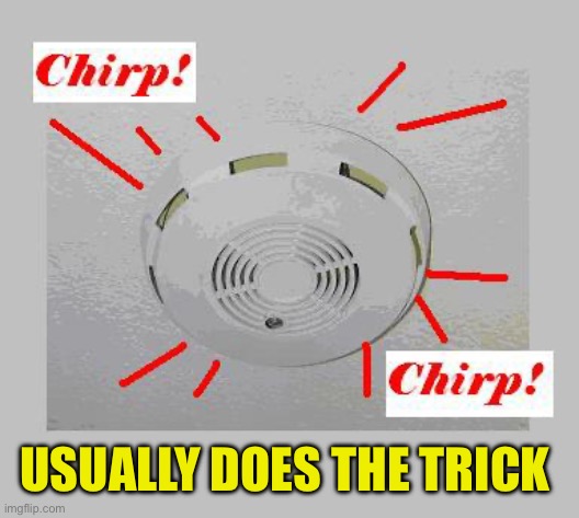 Smoke Detector Chirp | USUALLY DOES THE TRICK | image tagged in smoke detector chirp | made w/ Imgflip meme maker