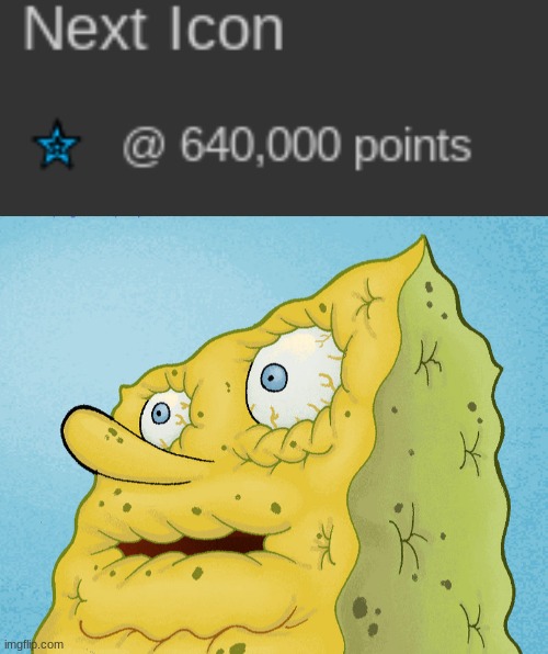 PLEASE I JUST WANT ONE NEW OPTION FOR ICONS | image tagged in dried up spongebob | made w/ Imgflip meme maker