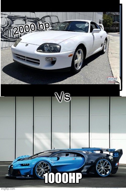 2000 hp; Vs; 1000HP | made w/ Imgflip meme maker