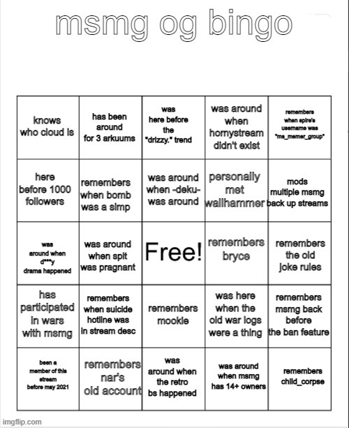 here, made something | image tagged in msmg og bingo by bombhands | made w/ Imgflip meme maker