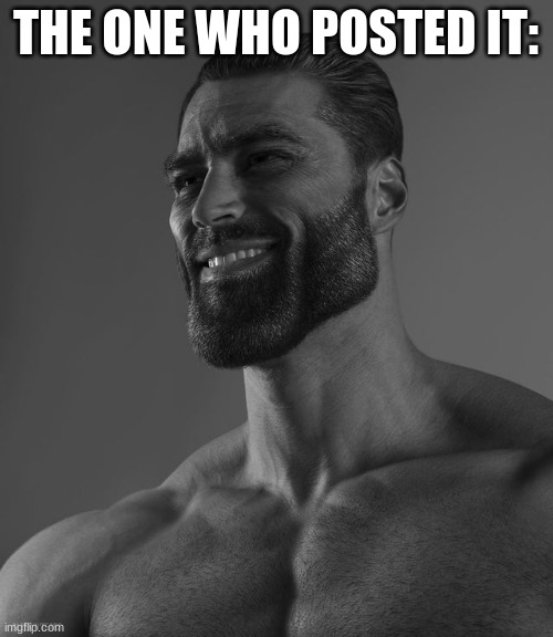 Giga Chad | THE ONE WHO POSTED IT: | image tagged in giga chad | made w/ Imgflip meme maker