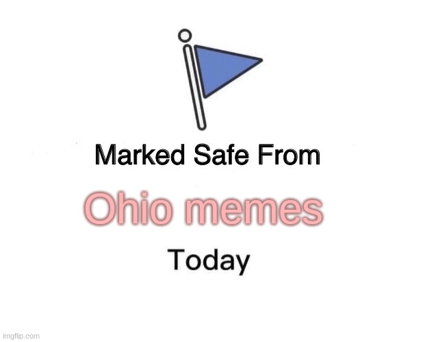 Approval of being safe from Ohio Memes | Ohio memes | image tagged in memes,marked safe from | made w/ Imgflip meme maker