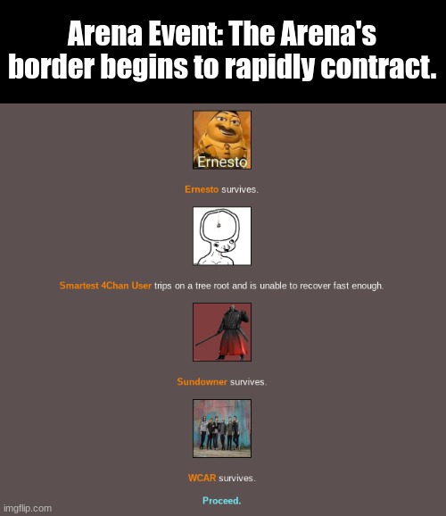 Arena Event: The Arena's border begins to rapidly contract. | made w/ Imgflip meme maker
