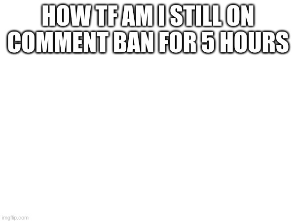 HOW TF AM I STILL ON COMMENT BAN FOR 5 HOURS | made w/ Imgflip meme maker
