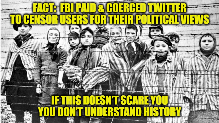 History Lesson | FACT:  FBI PAID & COERCED TWITTER TO CENSOR USERS FOR THEIR POLITICAL VIEWS; IF THIS DOESN’T SCARE YOU
YOU DON’T UNDERSTAND HISTORY | image tagged in twitter | made w/ Imgflip meme maker