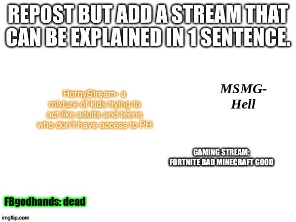 GAMING STREAM:
FORTNITE BAD MINECRAFT GOOD | made w/ Imgflip meme maker