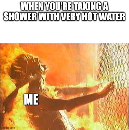 Note to self:don't take a shower with the hot water up. | WHEN YOU'RE TAKING A SHOWER WITH VERY HOT WATER; ME | image tagged in terminator nuke | made w/ Imgflip meme maker