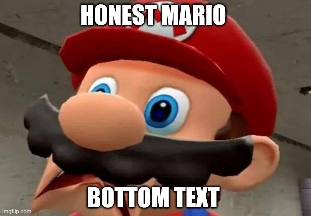 Mario WTF | HONEST MARIO BOTTOM TEXT | image tagged in mario wtf | made w/ Imgflip meme maker